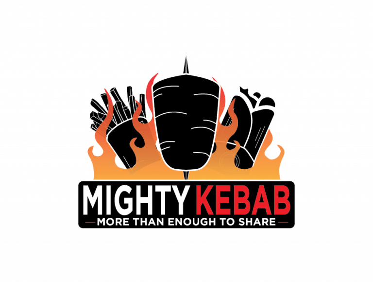 mighty kebab logo black dark